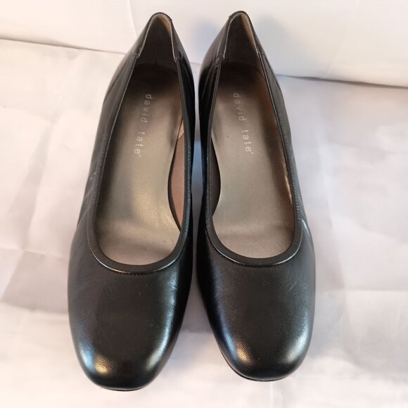 David Tate Supreme Black Nappa Leather Comfort Pump Low Heel Shoes 10W - Picture 12 of 12